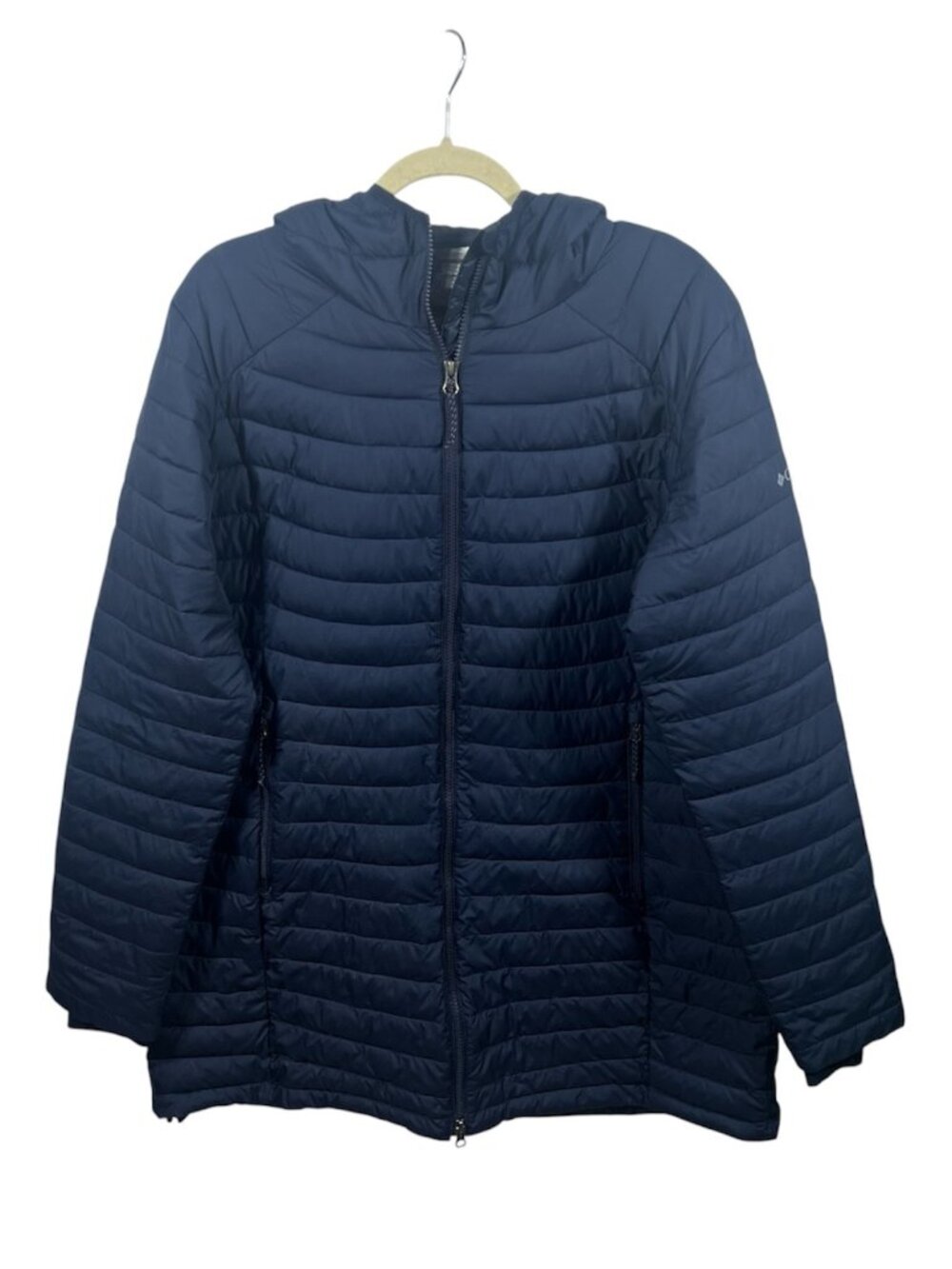 Columbia Jacket Womens White Out Mid Omni Heat Puffer Hooded XL Outdoor Gorpcore